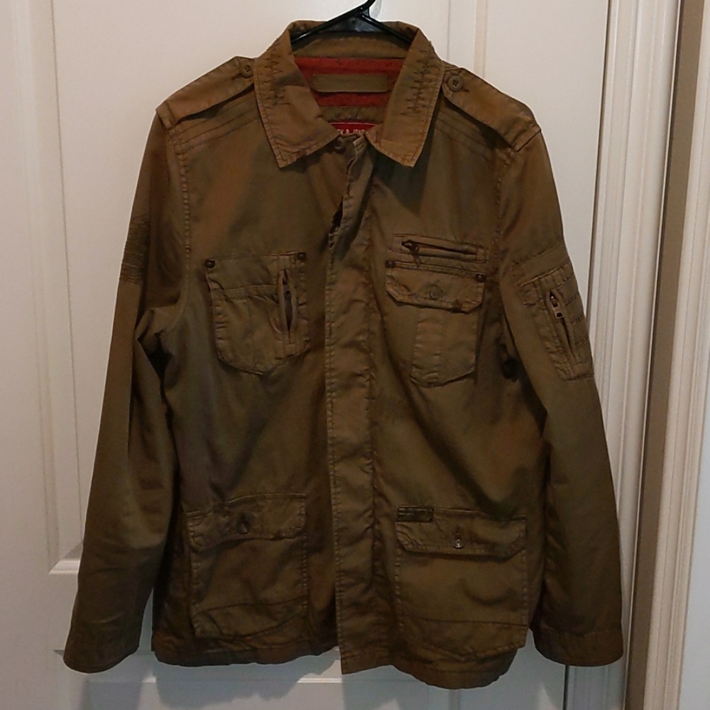 Jack & Jones Distressed Military Jacket (L)